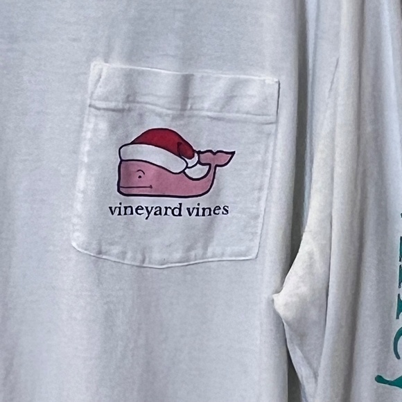 Vineyard Vines Naughty Nice Whale Santa Christmas Long Sleeve Tee - Picture 6 of 13
